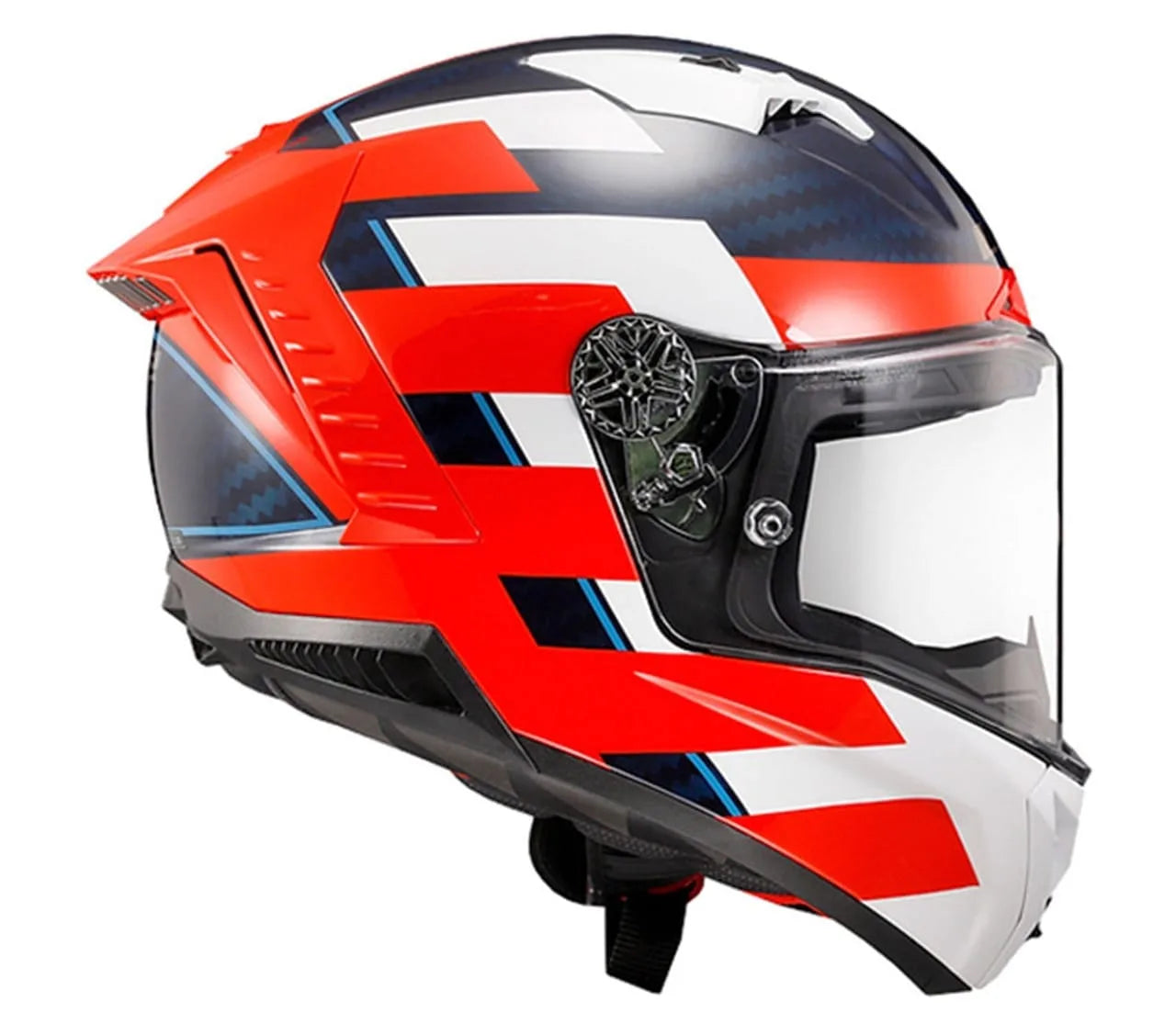 Best Motorcycle Helmet in India, LS2 Full Face Helmet with Red White Blue Design