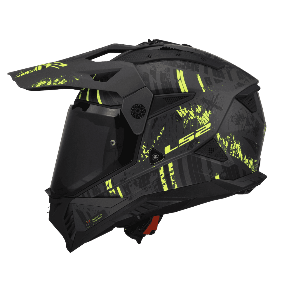 LS2 MX436 Pioneer II Crazy Dual Sports Helmet in Black Yellow Color, Best Helmets in India for Bike Riders, Best Helmet for Road Trips, Long Touring, Adventure tours