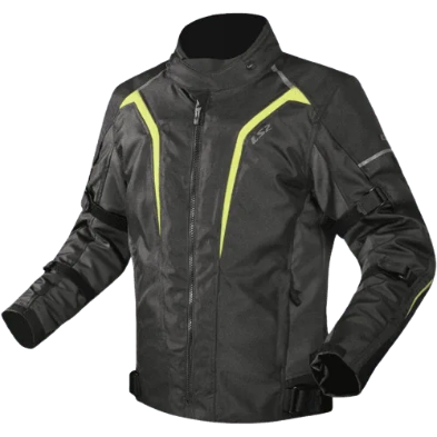 Ls2 Riding Jacket Sepang Black Grey Hi Viz Yellow Stylish Mesh Jacket for Motorcycle Bike, Best Riding Jacket in India