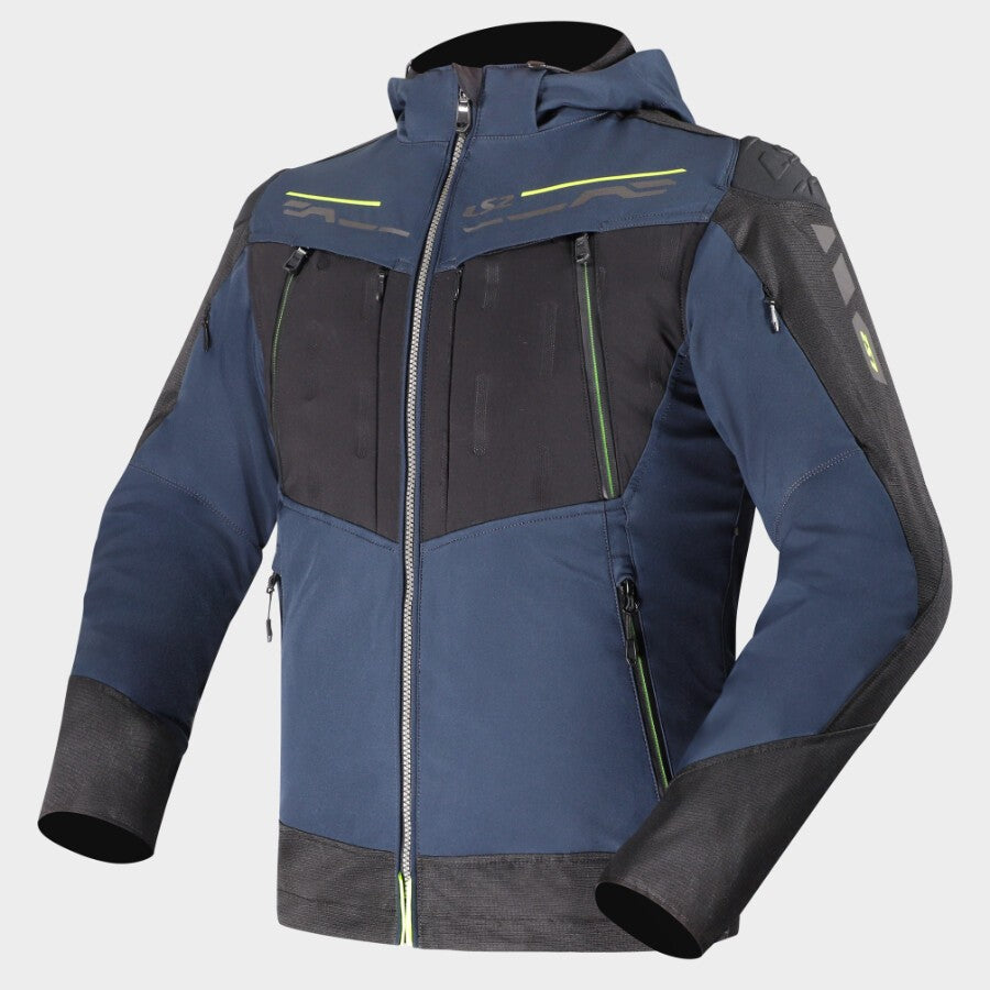 LS2 Zirconium Evo Waterproof Motorcycle Riding Jacket in Blue Color | HOODIE Bike Jacket, Best Riding Jacket with hoodie for city rider, Best Riding Jacket in India for Bike Riders, Urban Riding, Bike Jacket for Indian Roads and Indian Motorcycle Bikes