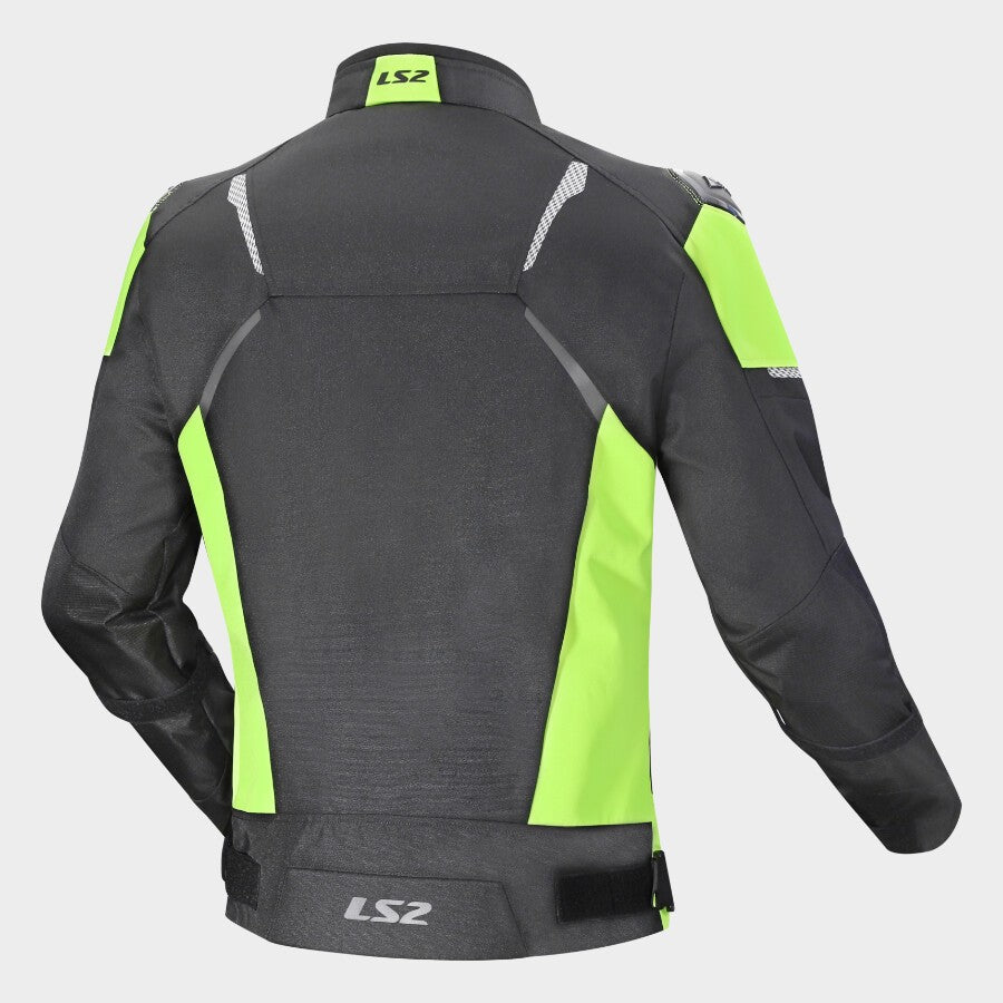 LS2 Zoom Riding Jacket in Black Green Color - CE Level 2 Sport Motorcycle Jacket, Best Riding Jacket in India, Best Bike Jacket for Bike riders in India specially designed for sport bikes and indian roads for racing