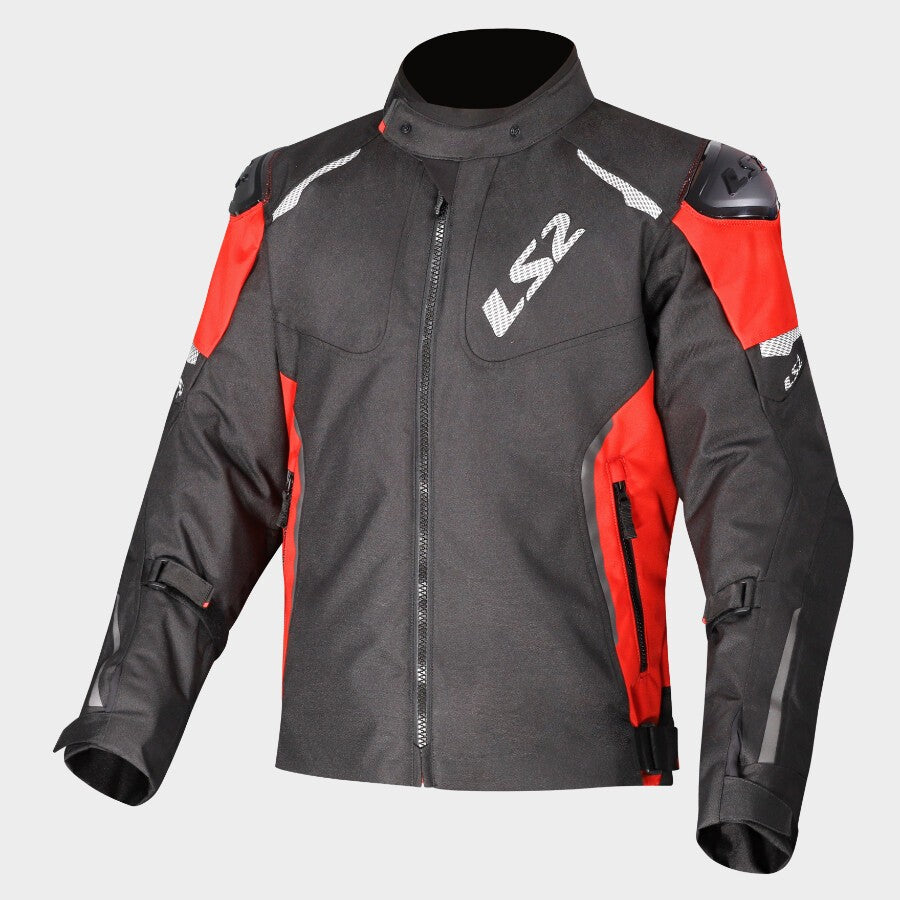 LS2 Zoom Riding Jacket in Black Red Color - CE Level 2 Sport Motorcycle Jacket, Best Riding Jacket in India, Best Bike Jacket for Bike riders in India specially designed for sport bikes and indian roads for racing