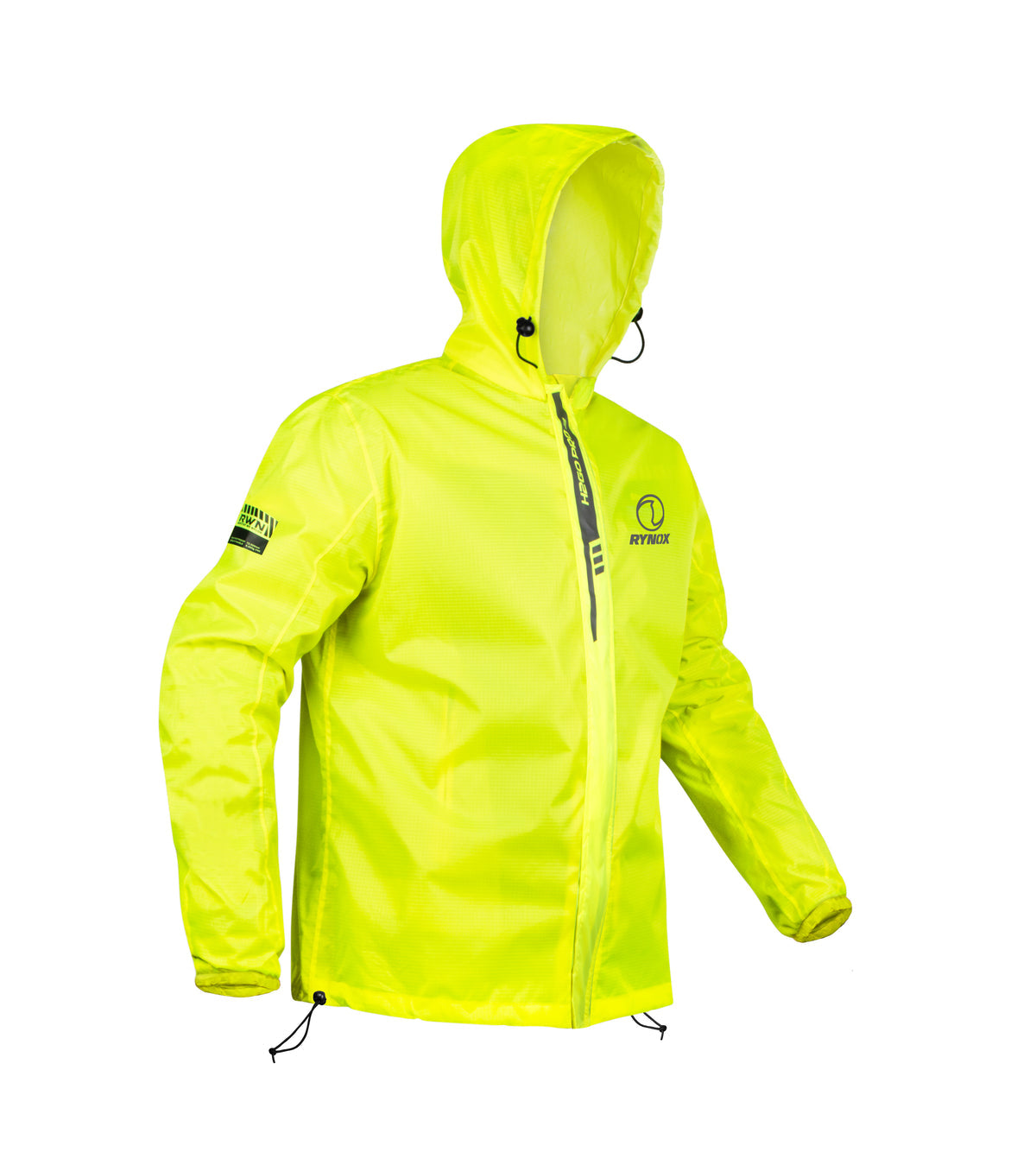 RYNOX H2Go Pro 3 Rain Jacket in Hi Viz Green Yellow Nuon Color - Premium Waterproof Riding Gear in India for Motorcycle Bike Riders specially designed for long touring or road trips on Indian Bikes to protect against heavy monsoon rains
