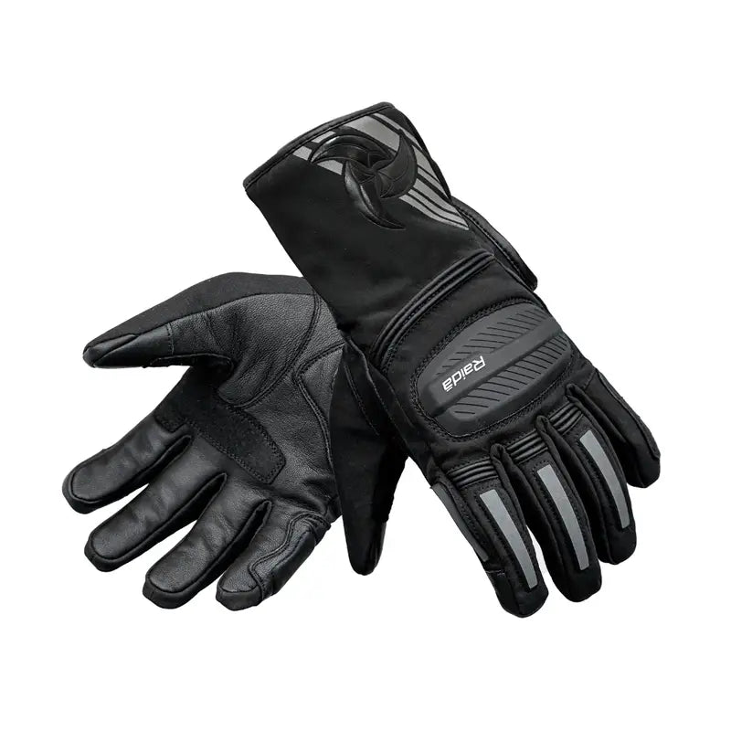Raida Alps Waterproof Winter Motorcycle Gloves in Balck Color – Thermal, Touchscreen, All-Weather Riding Gloves for Bikers, Best Bike Gloves in India, Best Riding Gloves for Bikers, Black Gloves for Indian Bikes