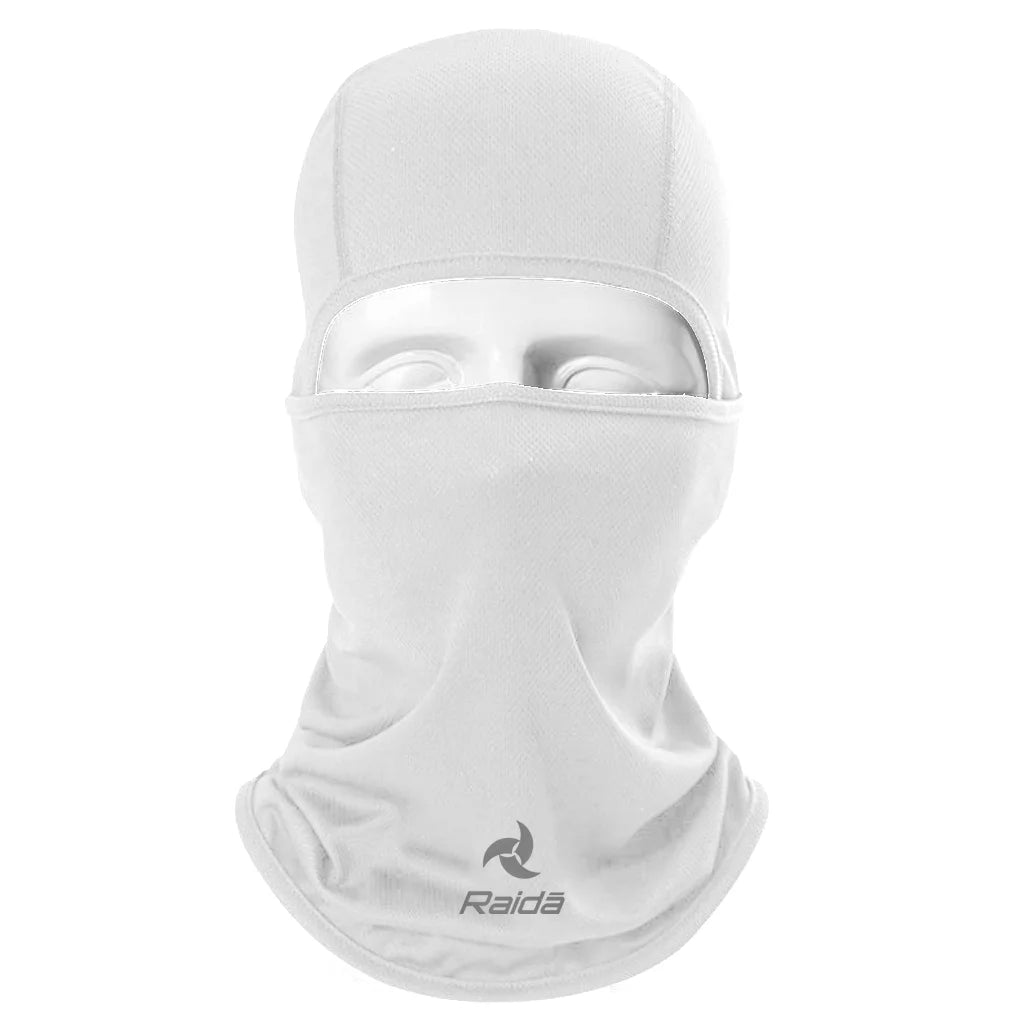 Raida Balaclava Dryfit in White Color – Lightweight, Breathable & Stretchable Motorcycle Face Mask For All Seasons, Best Balaclava for bike riders, Best Full Face Mask cover for face and skin protection