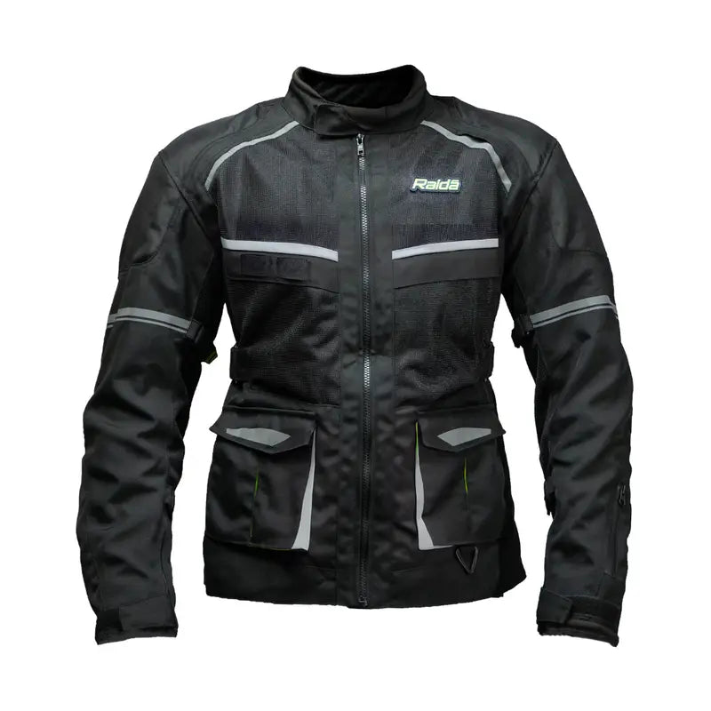Raida Rover Touring Jacket Black Grey Color – Ce Level 2 Armored, All-Season Motorcycle Riding Jacket, Best Riding Jacket for Bike Riders, Best Riding Jacket for long Touring, Road Trips, Raida Riding Jacket for Indian Roads
