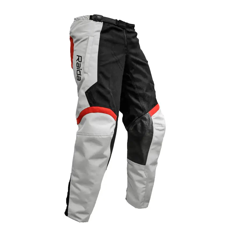 Raida Trailcraft Off-Road Riding Pants in Grey Red color – Heavy-Duty Mx Pants With Heat Shield & Cordura®. Best Riding Pant in India, Best Bike Pants for off roading, best off road pants