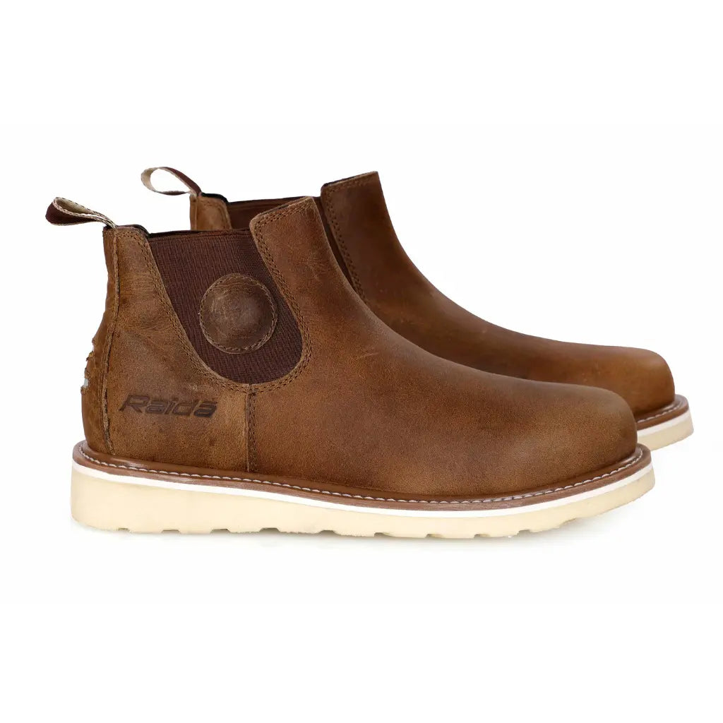 Raida Vintago Riding Shoes in Brown Color – Chelsea Boot-Inspired Style With Motorcycle Protection, Best Riding Shoes for Daily Urban Riding, Stylish Shoes for Bikers