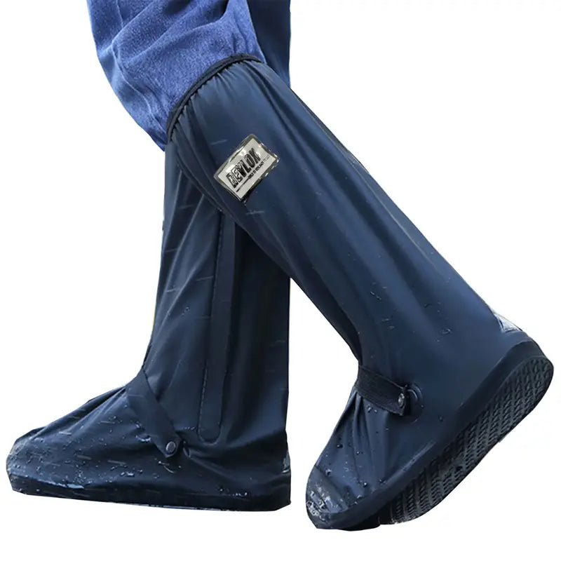 Revlox Waterproof Shoe Covers in Black Color  – Anti-Skid, Reflective & Reusable Rain Protection, Best shoe cover for bike riders, Waterproof shoe cover for long touring, road trips, monsoon and rainy season.