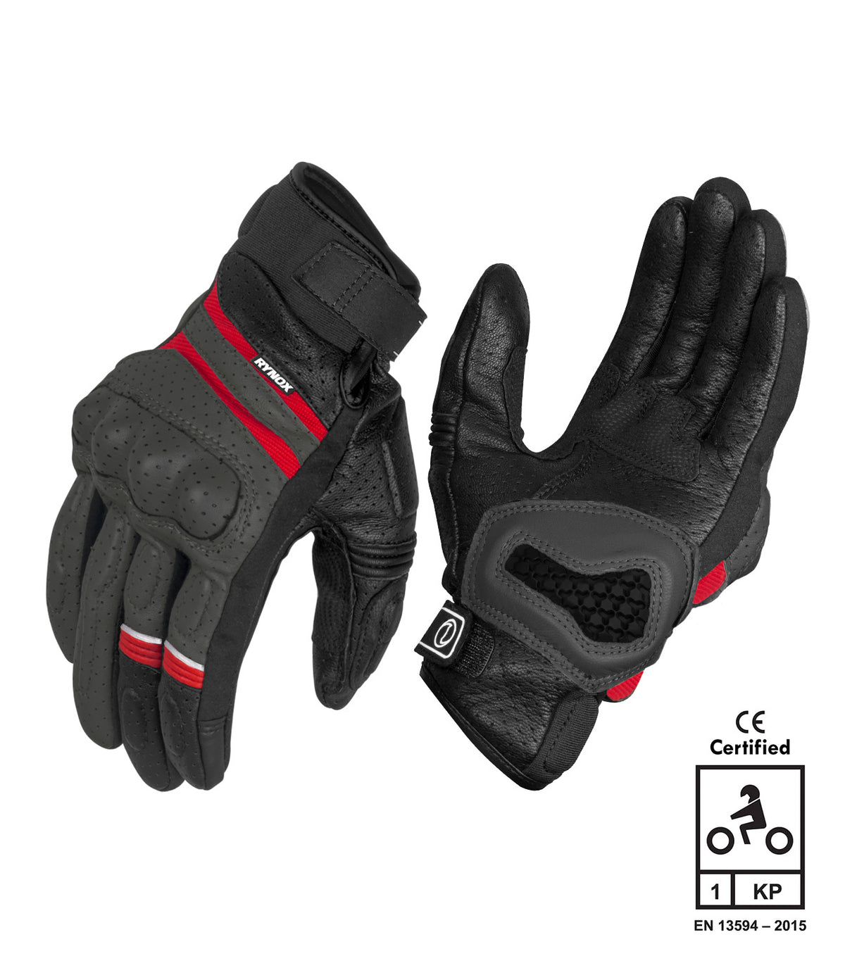 Rynox Air GT SP Touring Gloves Black Grey Red - All-Rounder CE Certified Motorcycle Riding Gloves, Best Riding Gloves in India, Rynox Riding Gloves under 3000, Best quality bike gloves for safe riding for indian motorcycles