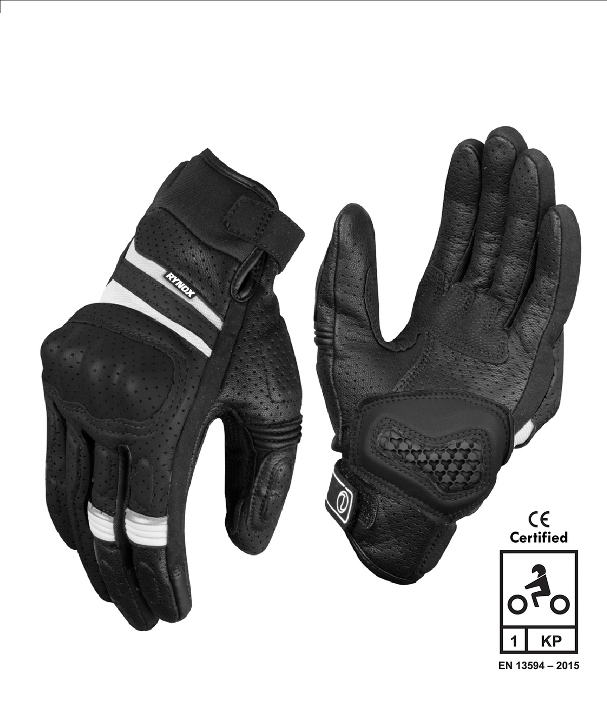 Rynox Air GT SP Touring Gloves Black White - All-Rounder CE Certified Motorcycle Riding Gloves, Best Riding Gloves in India, Rynox Riding Gloves under 3000, Best quality bike gloves for safe riding for indian motorcycles