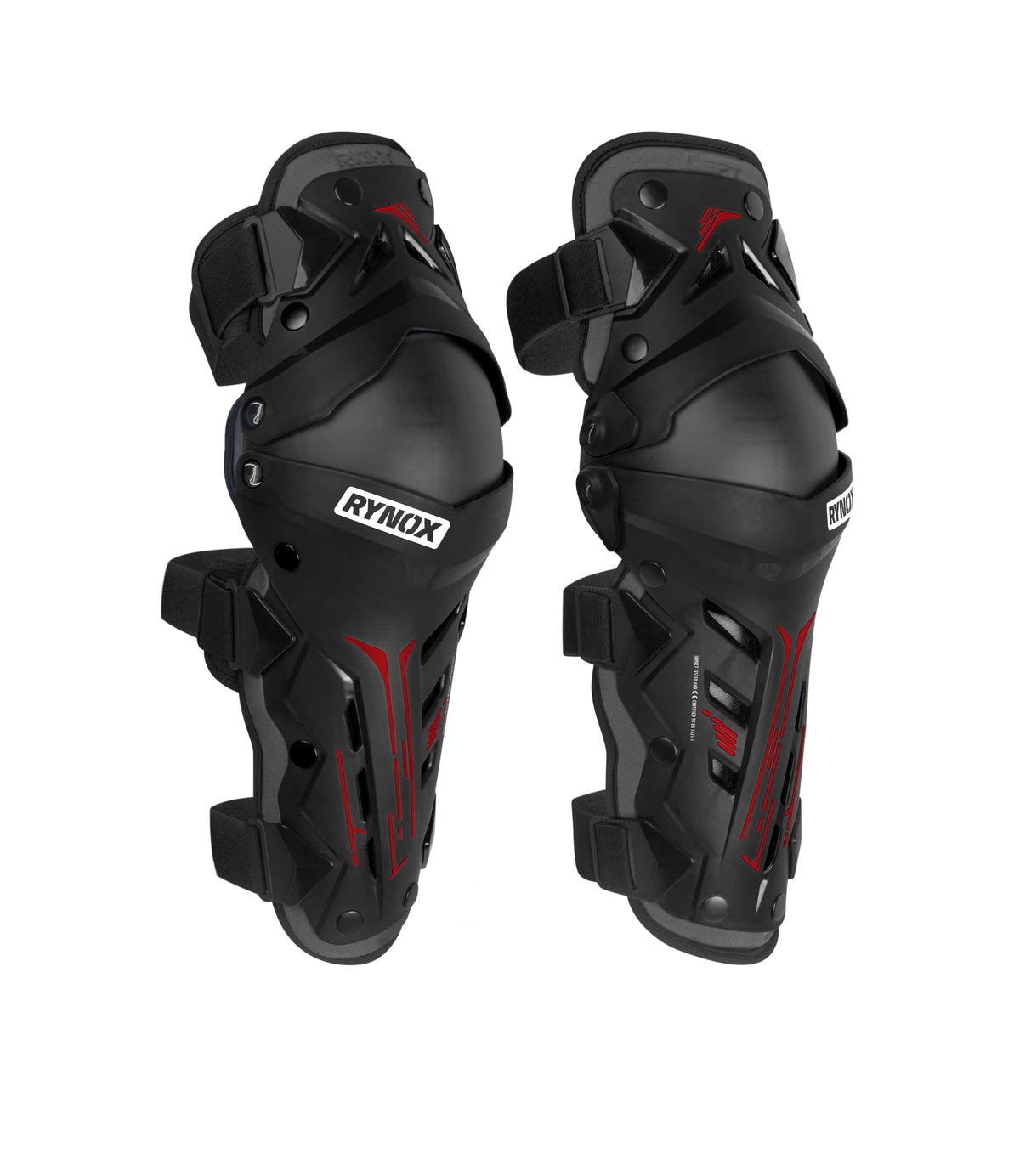 Rynox Bastion Bionic Knee Guards Black Red - Advanced CE Certified Motorcycle Knee Protection, Best Knee Guards in India, Rynox Knee Guards for Indian Bikes, Best Knee Guards for Touring and long road trips, High safety and best quality motorcycle guards for bikes in inda