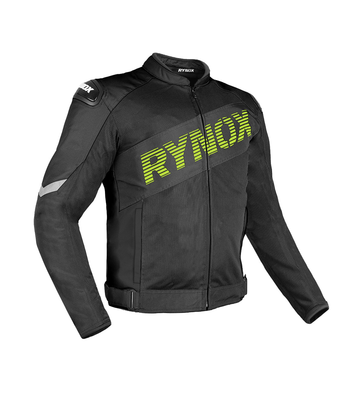 Rynox DELTA GT Sports Riding Jacket in Black Green Color | CE Level 2 Protection, Moto Sport Touring & Summer Mesh Ventilation, Best Riding Gear in India, Best Riding Jackets for Bike riders made for Indian Roads. Motorcycle Jackets for Long touring and road trips