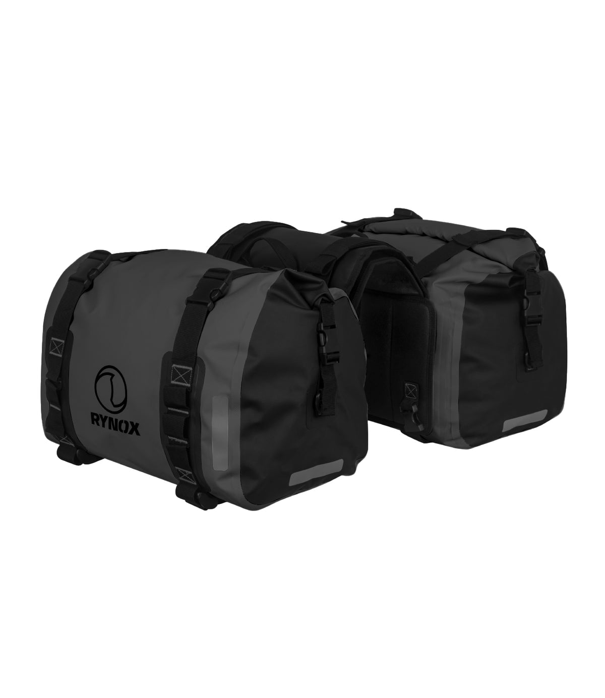 Rynox Expedition Stormproof Motorcycle Saddle Bag Dark Grey Color - 64L Cargo Luggage Capacity, Best Saddle Bag in india for Bike Riders for Long touring, Adveture tours, road trips