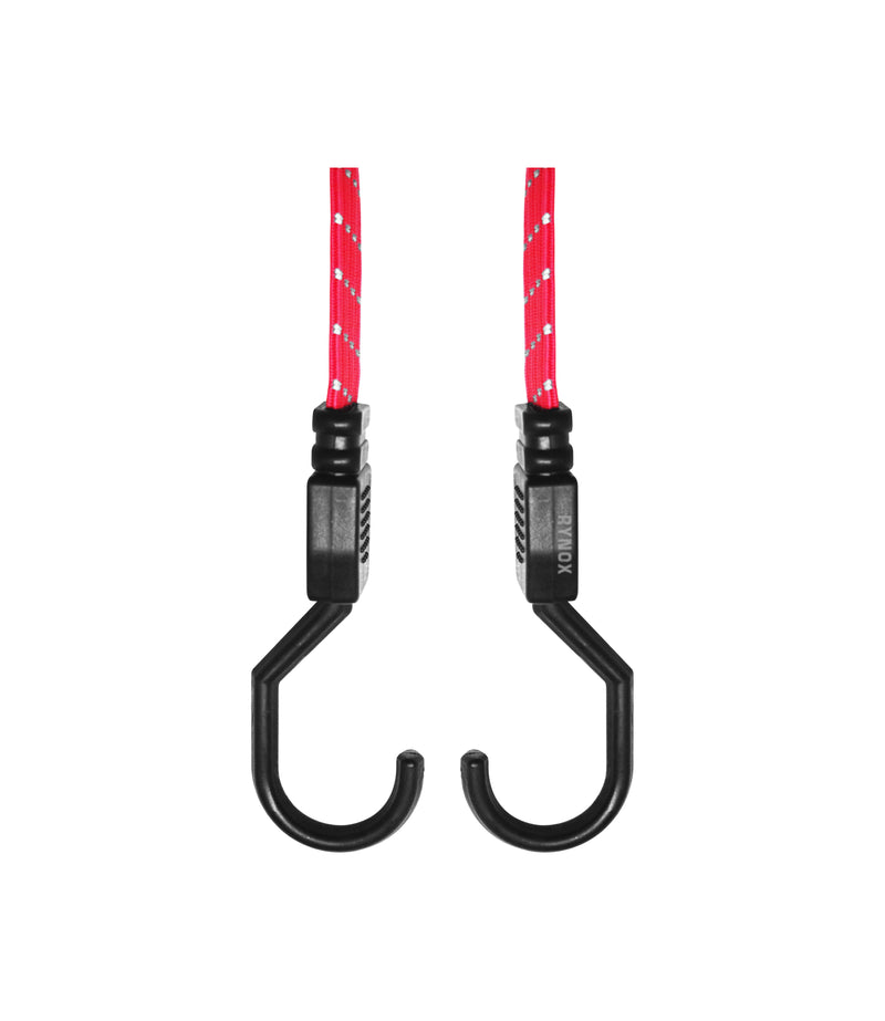 Rynox Gripper Bungee Cords Red color - Secure, Reflective, & Adaptable Straps, Luggage Straps for Bike Riders, Best Bungee Cords for Bikes in India.