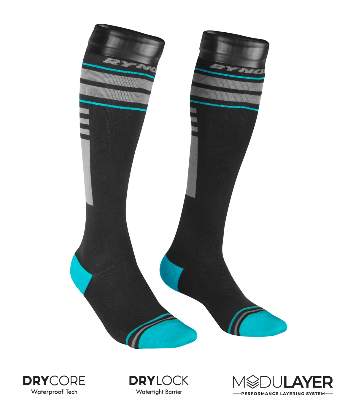 Rynox H2Go Pro Waterproof Socks   in Black Blue Color - Ultimate Protection for Dry and Comfortable Rides, Best Waterproof Socks in India for Moonsoon and heavy rains, Best socks for bike riders.