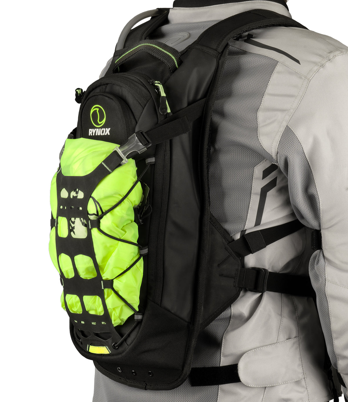 Rynox Navigator Hydration Backpack in Black Green color - Versatile Outdoor Adventure Gear, Durable & Hydration-Ready, Best Hydration Backpack sack in India for long touring, road trips and adventure tours,