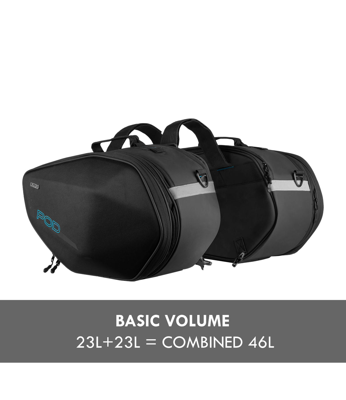 Rynox Pod Saddle Bag 52L | Expandable Stormproof Motorcycle Touring Luggage Bag, Best saddle bag in india, Best Bike luggage bag under 5000 for indian bikes especially made for long touring and road trips for bike riders