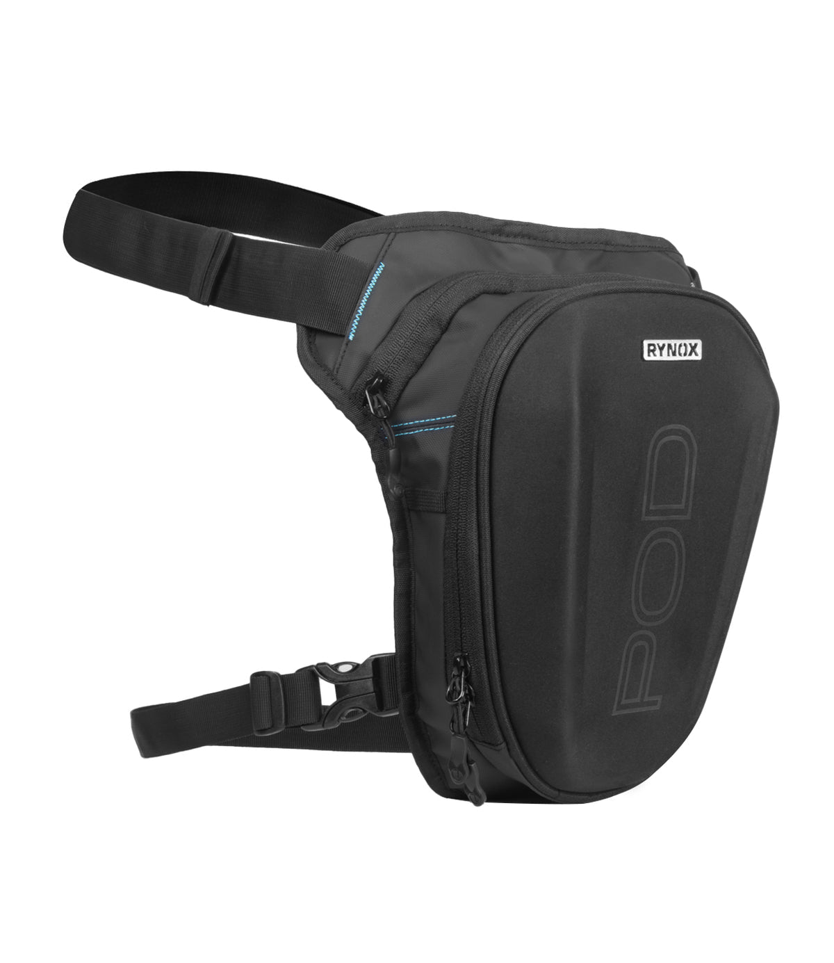Rynox Pod Thigh Bag 5L Black - Durable & Versatile Riding Luggage Utility Bags, Best Thigh Bag in India for Bike Riders for long touring and road trips, Specially designed for Indian Bikes