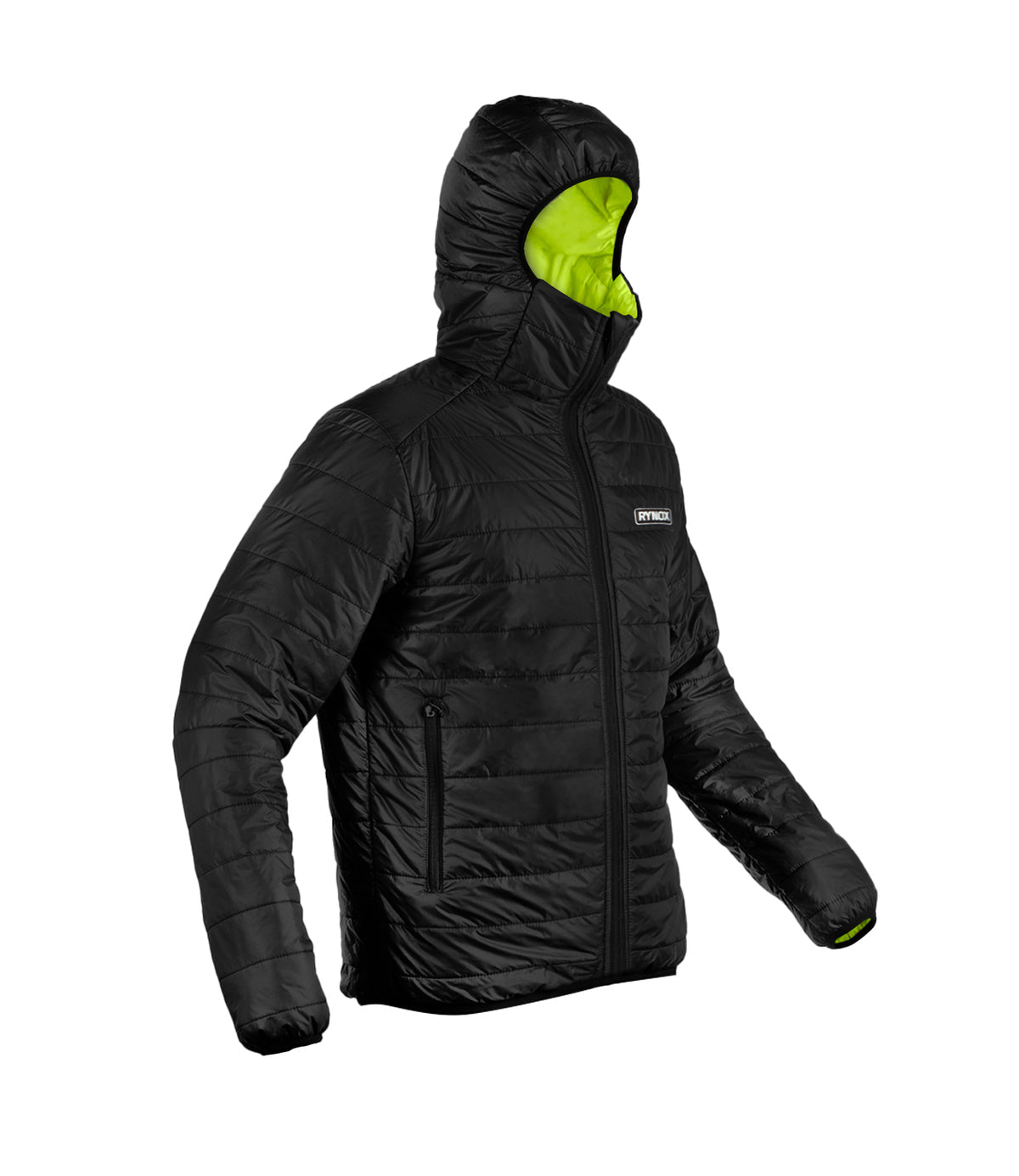 Rynox Surge Winter Motorcycle Jacket - Black Bomber Jacket for Bike Riders, Lightweight Winter Layer Puffer Riding Jacket for Indian Riders made for cold weather and Indian roads, specially used for long touring during winters and road trips