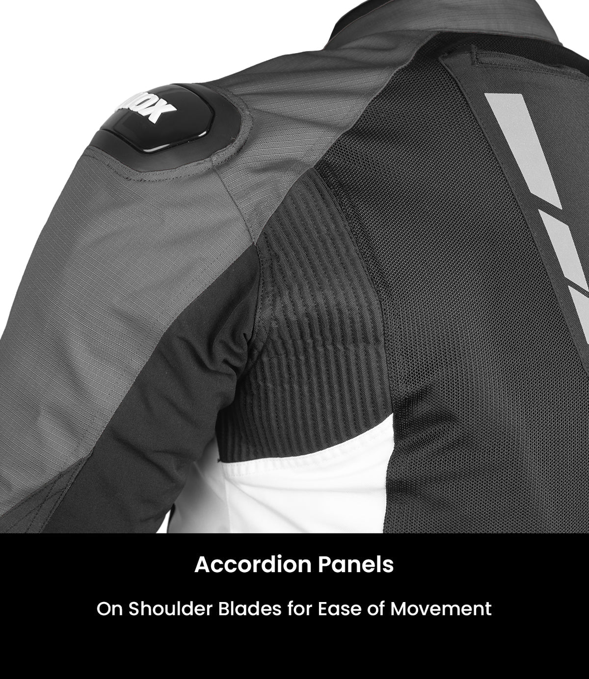 Rynox DELTA GT Sports Riding Jacket in Black White Color | CE Level 2 Protection, Moto Sport Touring & Summer Mesh Ventilation, Best Riding Gear in India, Best Riding Jackets for Bike riders made for Indian Roads. Motorcycle Jackets for Long touring and road trips