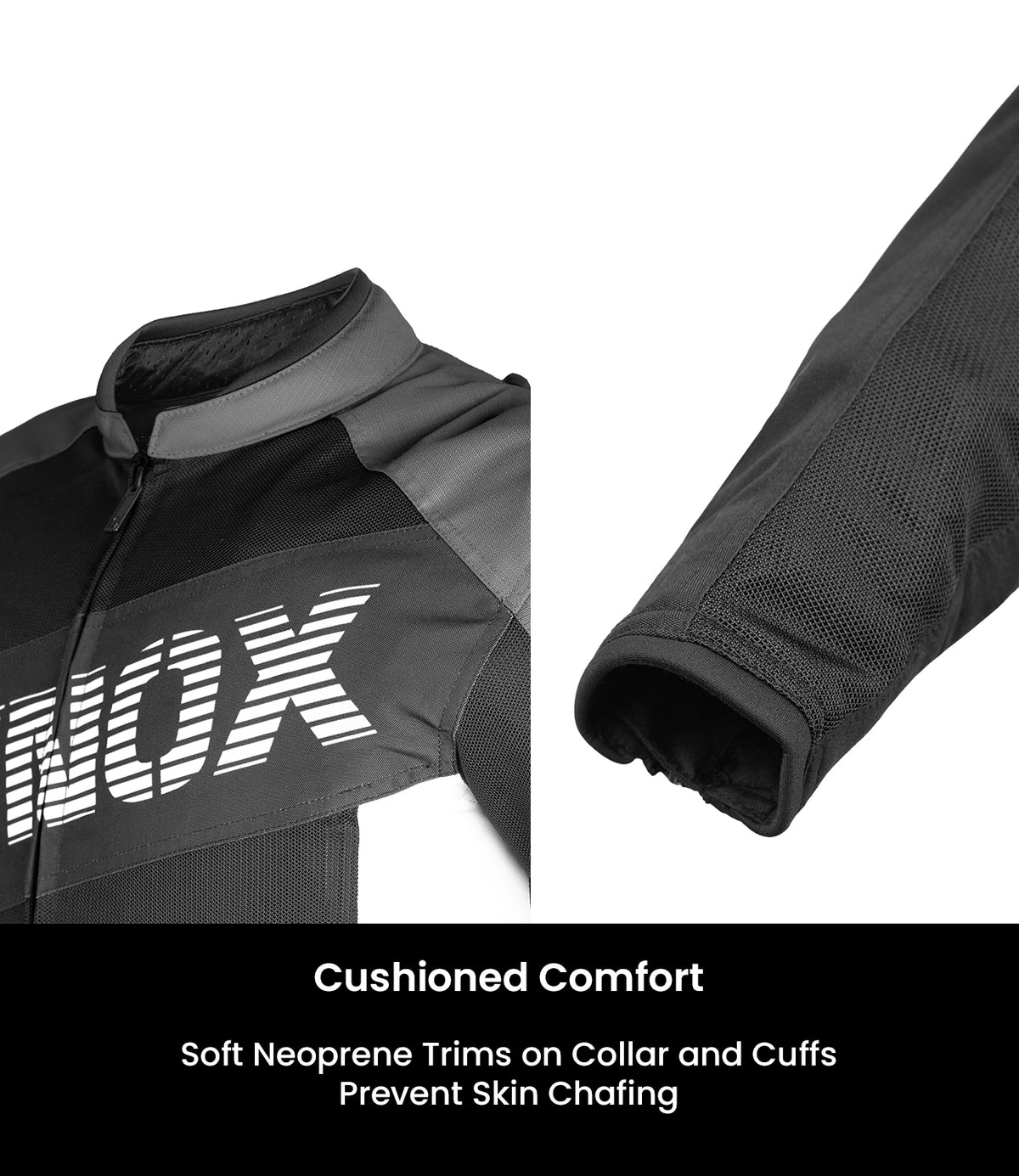 Rynox DELTA GT Sports Riding Jacket in Black White Color | CE Level 2 Protection, Moto Sport Touring & Summer Mesh Ventilation, Best Riding Gear in India, Best Riding Jackets for Bike riders made for Indian Roads. Motorcycle Jackets for Long touring and road trips