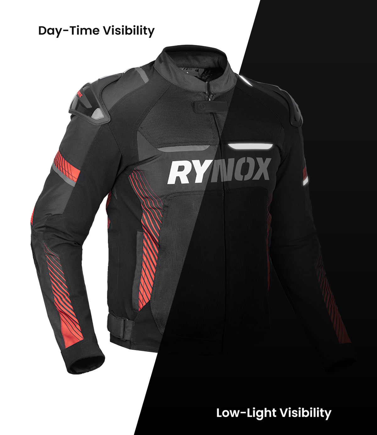 Rynox Apex Evo Riding Jacket in Black Red | CE Certified Class AA Rated Supersport Jacket with RHEON Level 2 Armor, Best Riding Jacket in India, Best Riding Jacket in India under 15000, Bike Jacket for sport riding, road trips and long touring, Sports jacket for indian sports bikes designed for indian roads