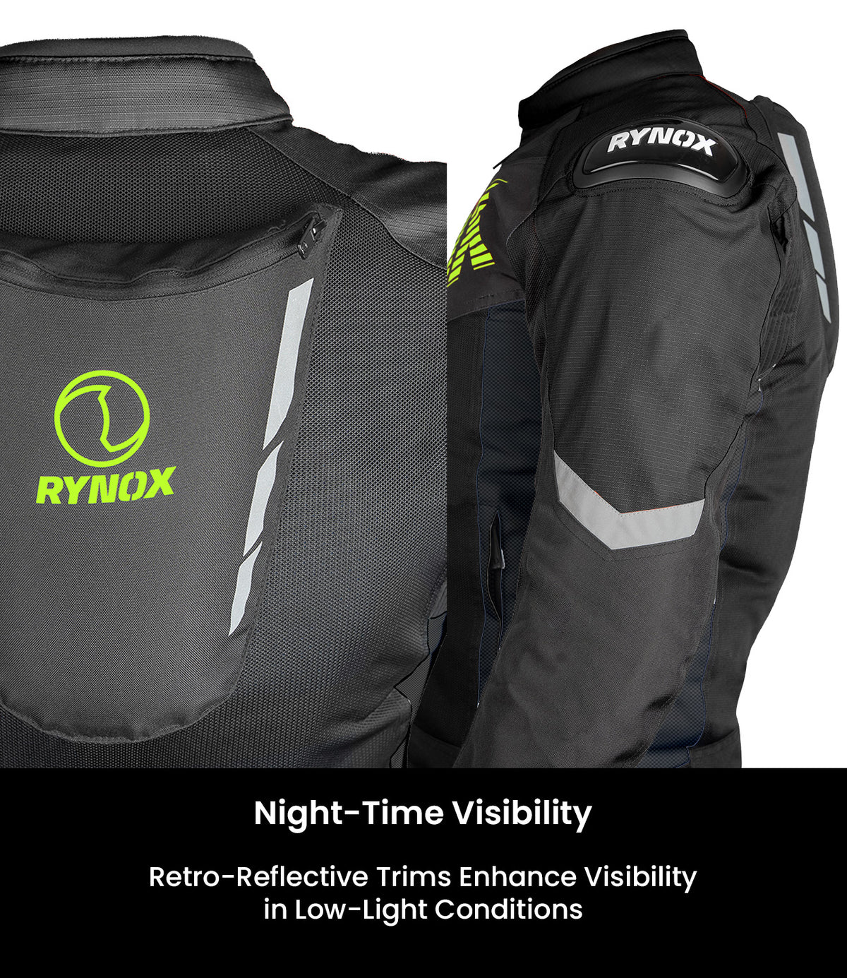 Rynox DELTA GT Sports Riding Jacket in Black Green Color | CE Level 2 Protection, Moto Sport Touring & Summer Mesh Ventilation, Best Riding Gear in India, Best Riding Jackets for Bike riders made for Indian Roads. Motorcycle Jackets for Long touring and road trips