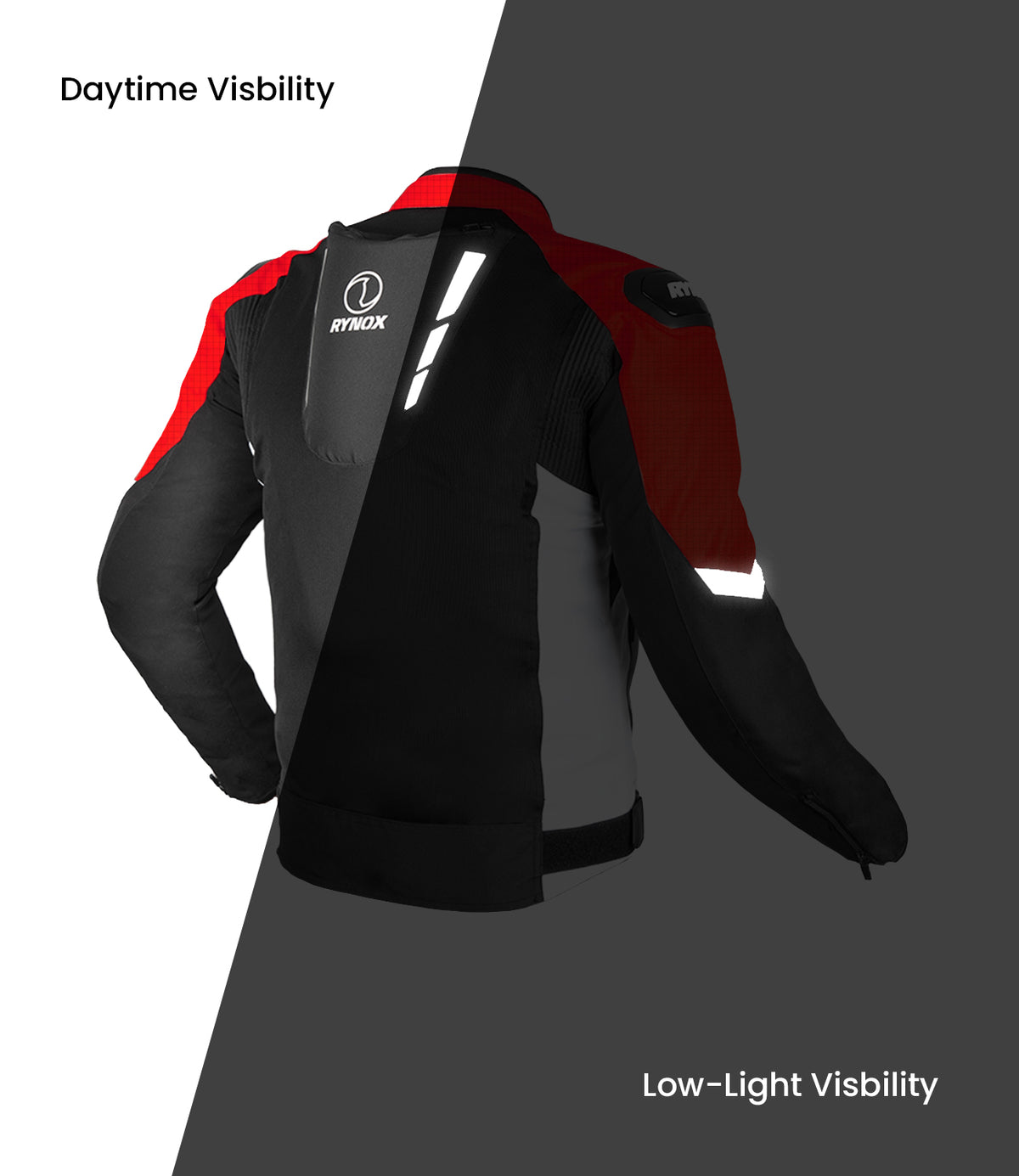 Rynox DELTA GT Sports Riding Jacket in Red Black Color | CE Level 2 Protection, Moto Sport Touring & Summer Mesh Ventilation, Best Riding Gear in India, Best Riding Jackets for Bike riders made for Indian Roads. Motorcycle Jackets for Long touring and road trips
