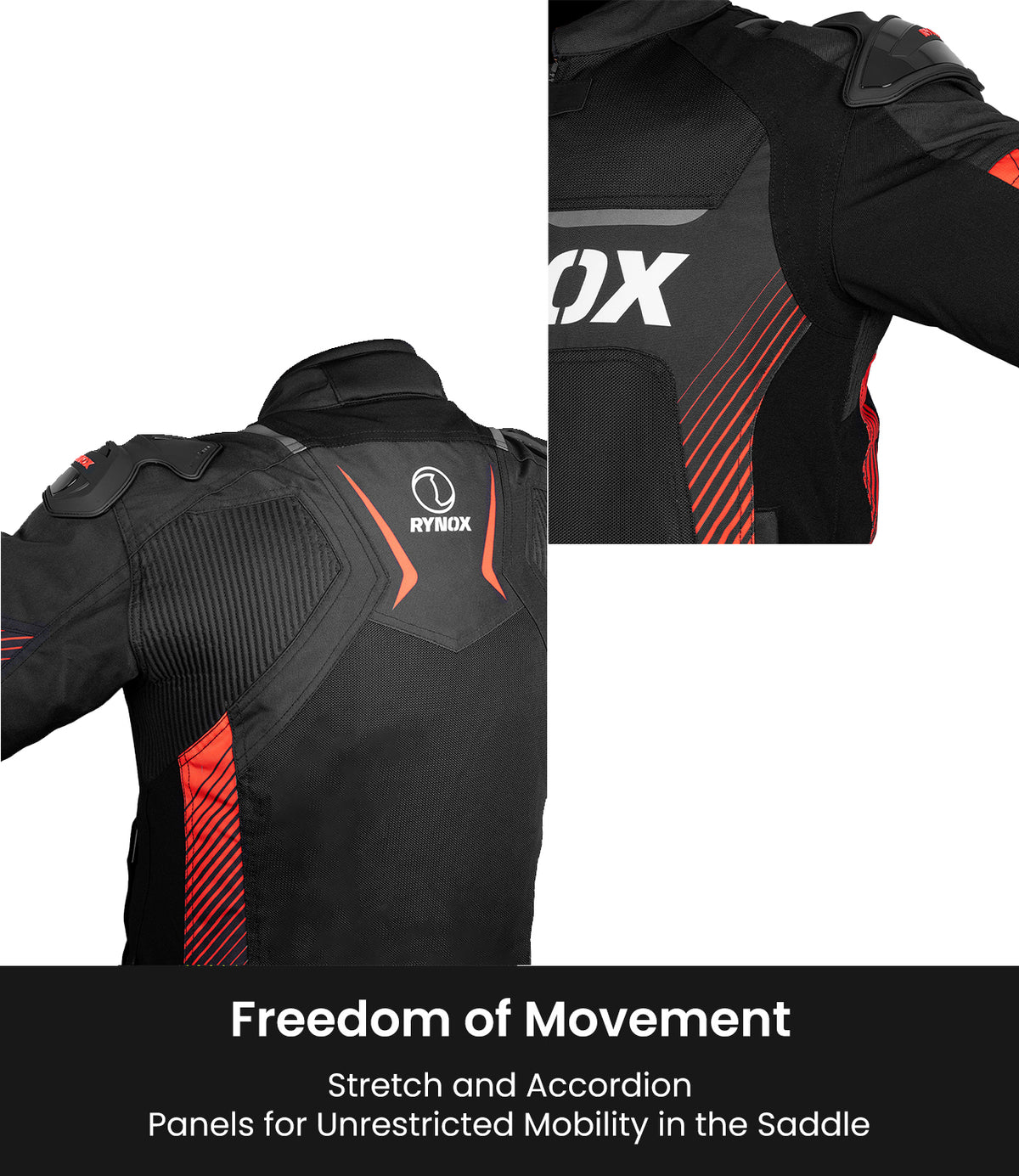 Rynox Apex Evo Riding Jacket in Black Red | CE Certified Class AA Rated Supersport Jacket with RHEON Level 2 Armor, Best Riding Jacket in India, Best Riding Jacket in India under 15000, Bike Jacket for sport riding, road trips and long touring, Sports jacket for indian sports bikes designed for indian roads