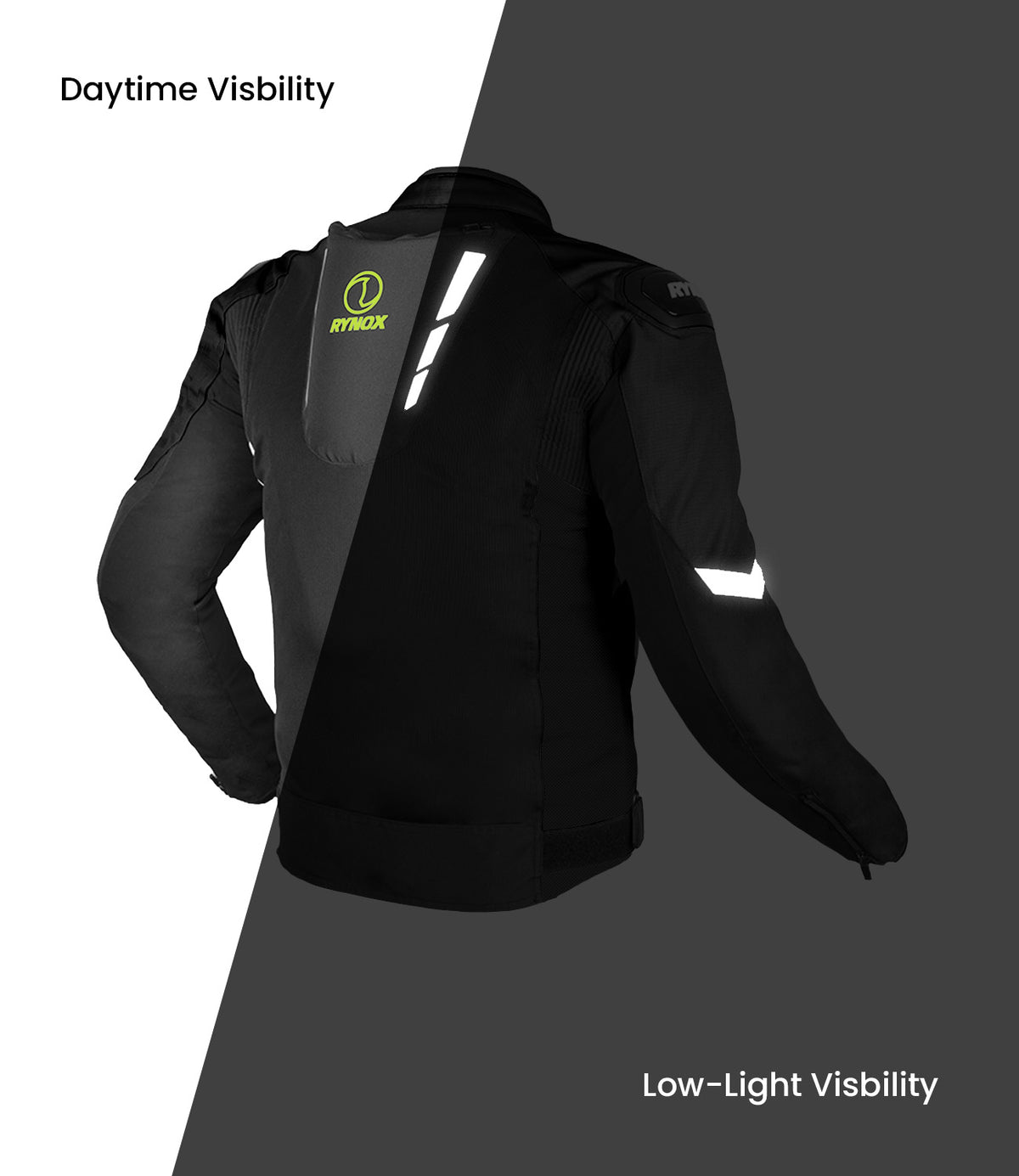 Rynox DELTA GT Sports Riding Jacket in Black White Color | CE Level 2 Protection, Moto Sport Touring & Summer Mesh Ventilation, Best Riding Gear in India, Best Riding Jackets for Bike riders made for Indian Roads. Motorcycle Jackets for Long touring and road trips