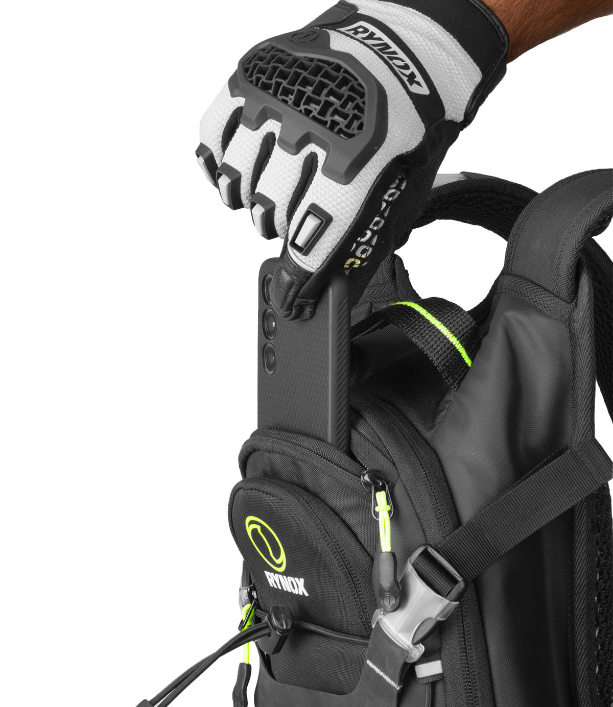 Rynox Navigator Hydration Backpack in Black Green color - Versatile Outdoor Adventure Gear, Durable & Hydration-Ready, Best Hydration Backpack sack in India for long touring, road trips and adventure tours,
