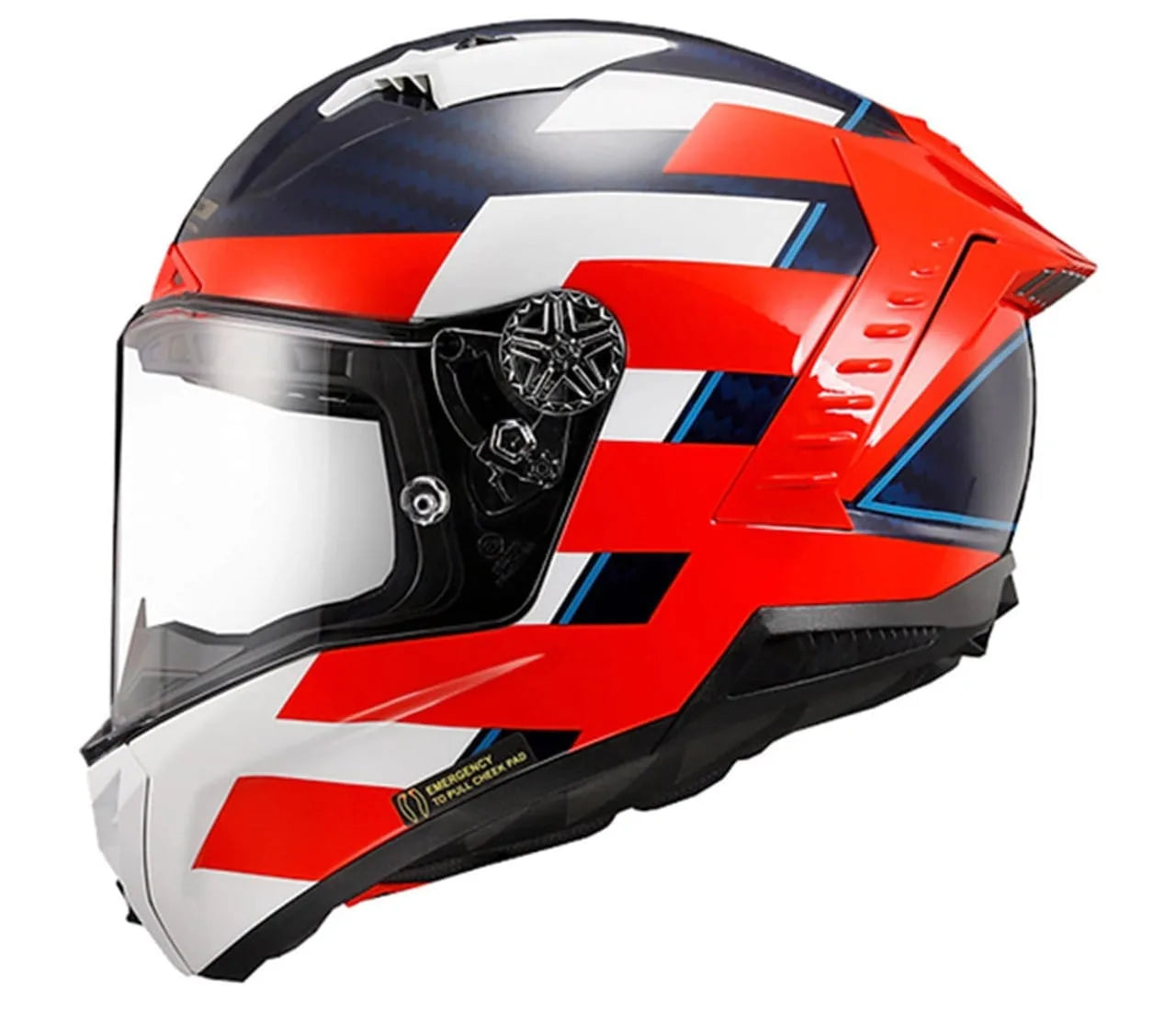 Best Helmet in India, LS2 Full Face Helmet with Red White Blue Design