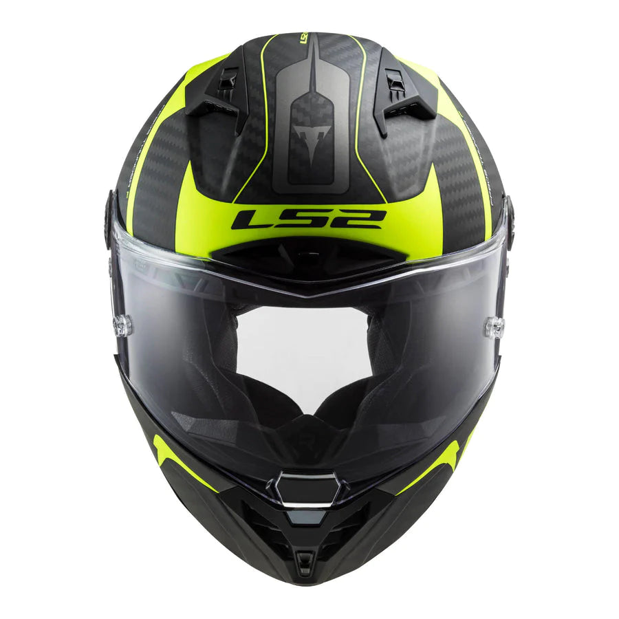 Ls2 Ff805 Thunder Carbon Racing1 Full Face Helmet - Gloss Blue Hi Viz Yellow, Best helmet in india for bike riders