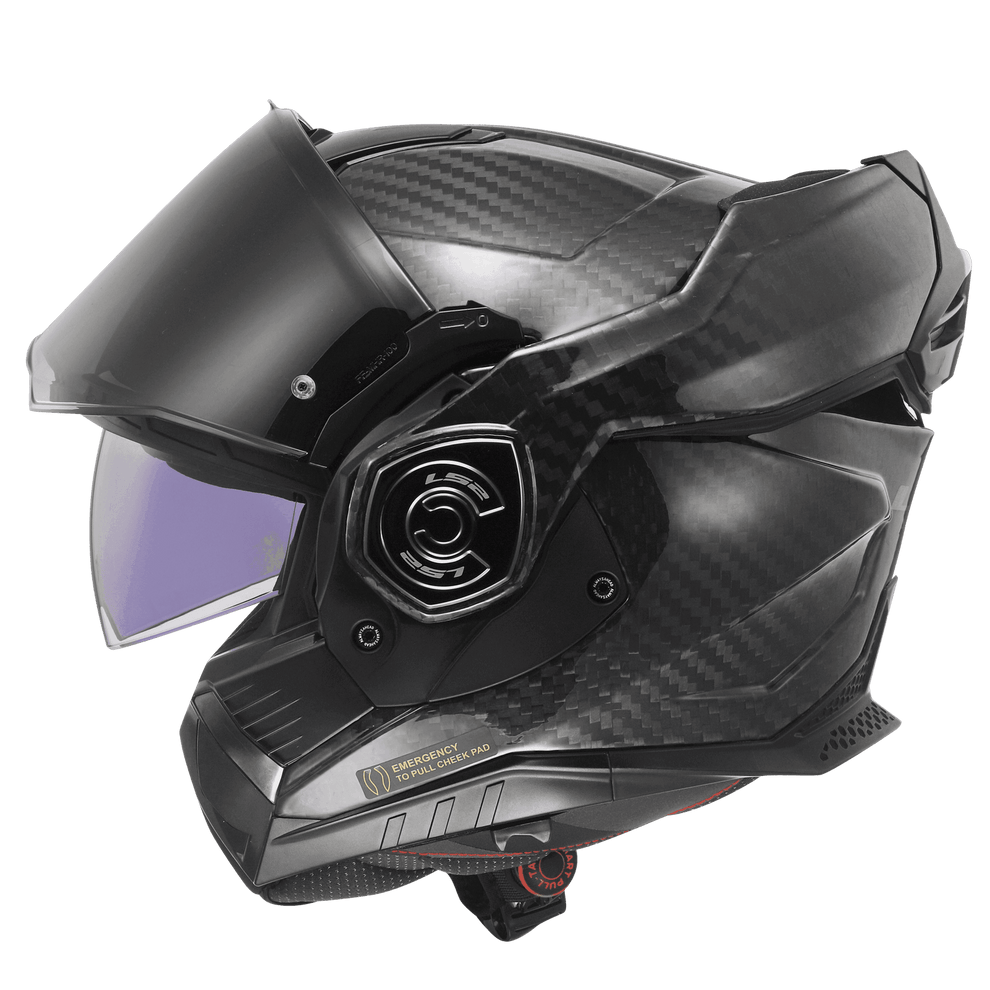 LS2 FF901 Advant X Solid Carbon – 100% Carbon Flip‑Up Modular Helmet | Ece 22.06 & ISI Certified, Best Helmet in India, Safest Helmet in India for Bike Riders, Premium Helmet in India, Road trips, long touring, modular helmet in india