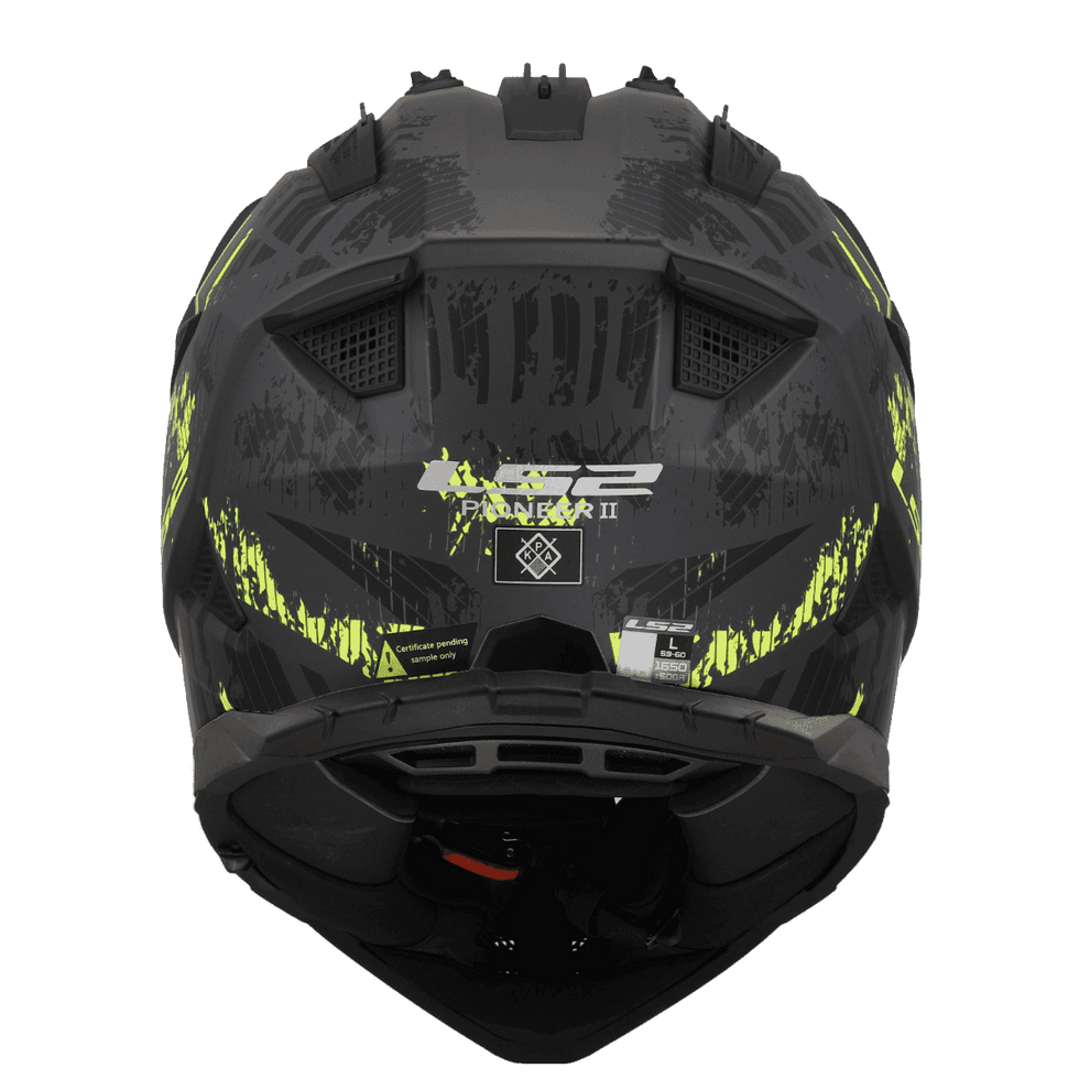 LS2 MX436 Pioneer II Crazy Dual Sports Helmet in Black Yellow Color, Best Helmets in India for Bike Riders, Best Helmet for Road Trips, Long Touring, Adventure tours