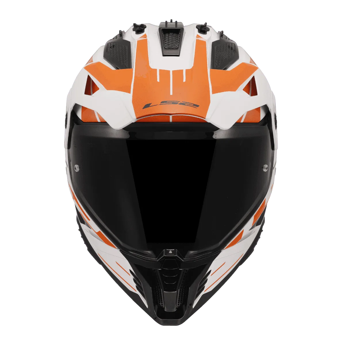 Ls2 Mx436 Pioneer 2 Namib White Orange Dual Sports Helmet, Best Motorcycle Bike Helmet in India