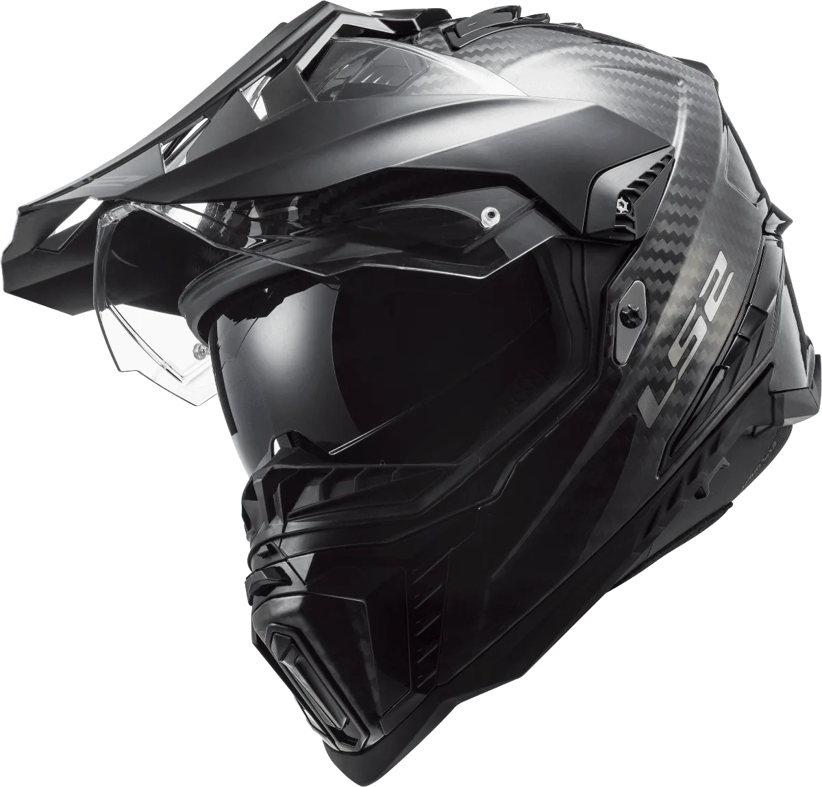 Ls2 Mx701 Explorer Carbon Solid Gloss Black Dual Sports Helmet, Best stylish helmet in india, helmet for tvs hiness, triumph, bmw, yamaha, pulsar, jawa, royal enfield motorcycle bikes in india