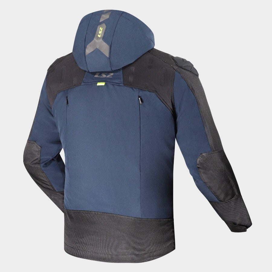 LS2 Zirconium Evo Waterproof Motorcycle Riding Jacket in Blue Color | HOODIE Bike Jacket, Best Riding Jacket with hoodie for city rider, Best Riding Jacket in India for Bike Riders, Urban Riding, Bike Jacket for Indian Roads and Indian Motorcycle Bikes