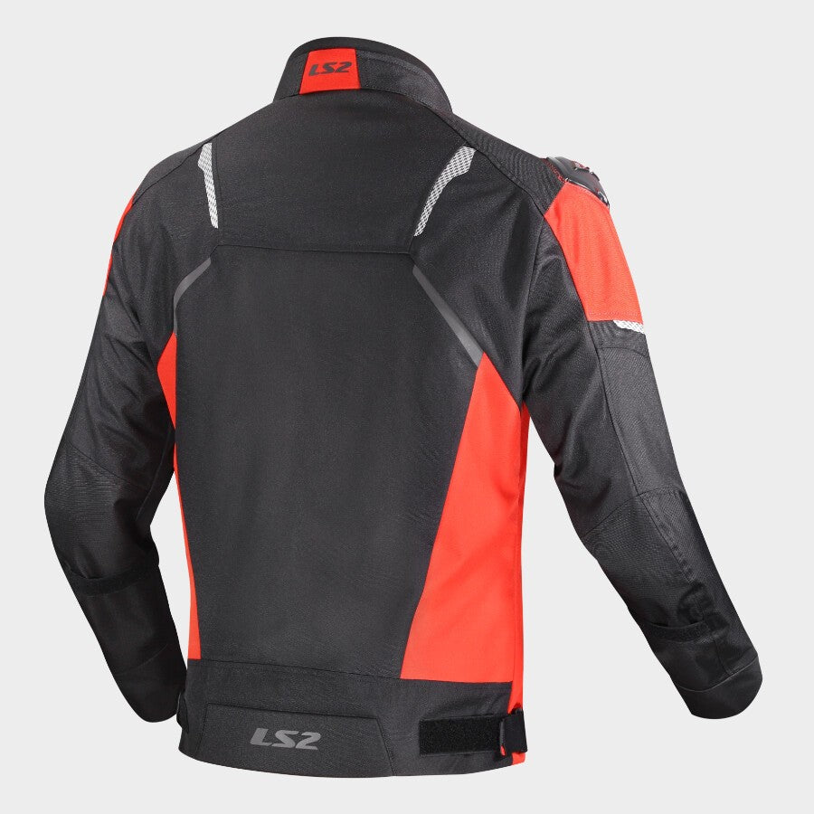 LS2 Zoom Riding Jacket in Black Red Color - CE Level 2 Sport Motorcycle Jacket, Best Riding Jacket in India, Best Bike Jacket for Bike riders in India specially designed for sport bikes and indian roads for racing