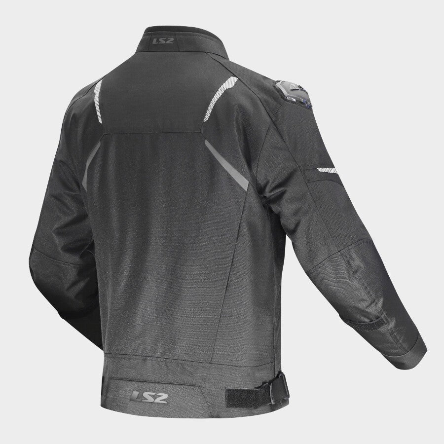 LS2 Zoom Riding Jacket in Black White Color - CE Level 2 Sport Motorcycle Jacket, Best Riding Jacket in India, Best Bike Jacket for Bike riders in India specially designed for sport bikes and indian roads for racing