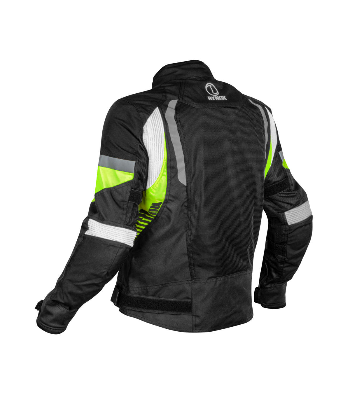 RYNOX Tornado Pro 4 Riding Jacket - CE Level 2 Certified Class A Black Hi Viz Green Touring Jacket for Bikes in India, Best Riding Jacket for indian motorcycle for road trips. Best Rynx Riding gear in India.
