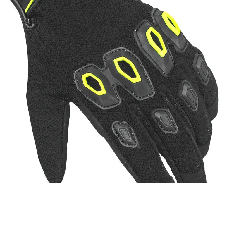 Raida Avantur Mx Riding Gloves in Black Hi Viz Yellow Color– Lightweight, Breathable Off-Road & Street Gloves for Bike Riders, Best Riding Gloves in India for Indian Roads, Road Trips and Long touring, Best Gloves for Off Road Bikes