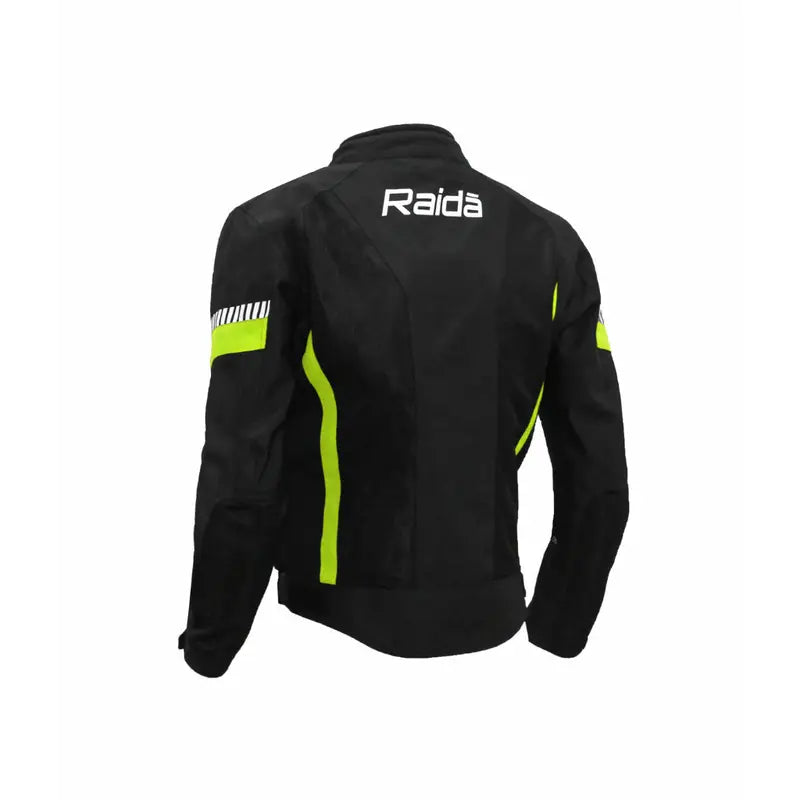 Raida Bolt Motorcycle Jacket in Back Hi Viz Yellow Color – Ce Level 2 Armored, Lightweight All-Terrain Riding Jacket, Best Riding Jacket for Bike Riders in India, Best Bike Jacket for Long Touring, Road Trips, Long Bike Rides with full safety protection