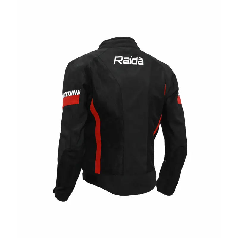 Raida Bolt Motorcycle Jacket in Back Red Color – Ce Level 2 Armored, Lightweight All-Terrain Riding Jacket, Best Riding Jacket for Bike Riders in India, Best Bike Jacket for Long Touring, Road Trips, Long Bike Rides with full safety protection