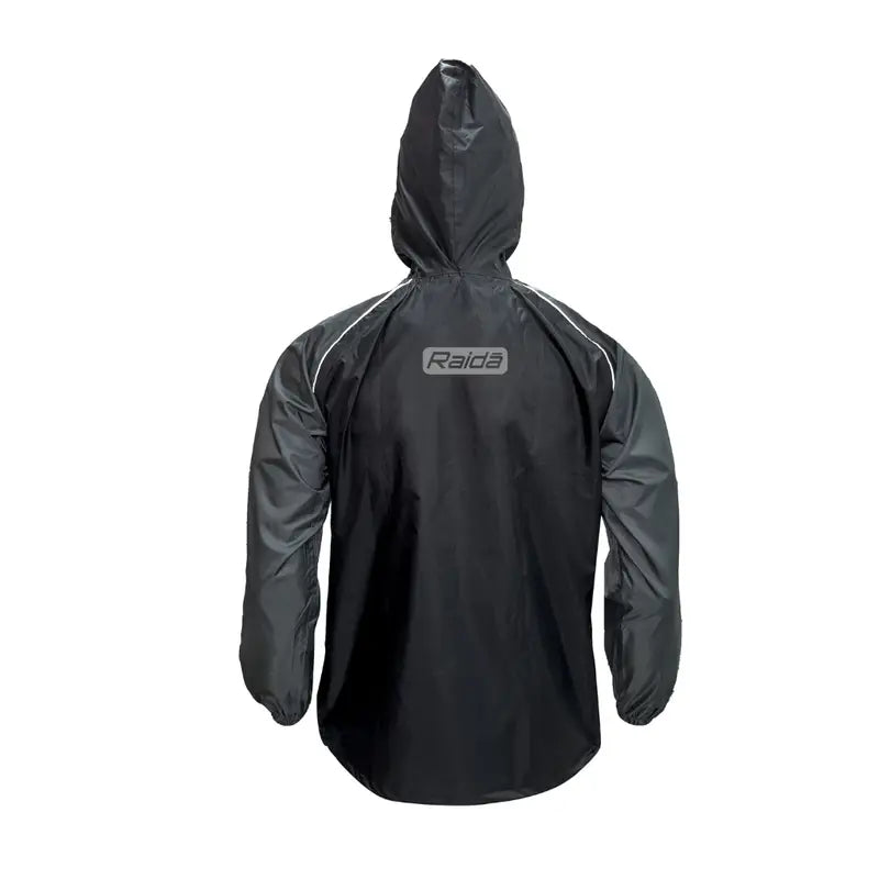 Raida Drymax Rain Jacket in Black Color – 10K Waterproof Riding Raincoat With Reflective Piping, Best Raincoat for Bike Riders in India, Best Rain Jacket in India for Monosoon, Long touring, road trips, Best Rain Jacket Performance Layer for Riders