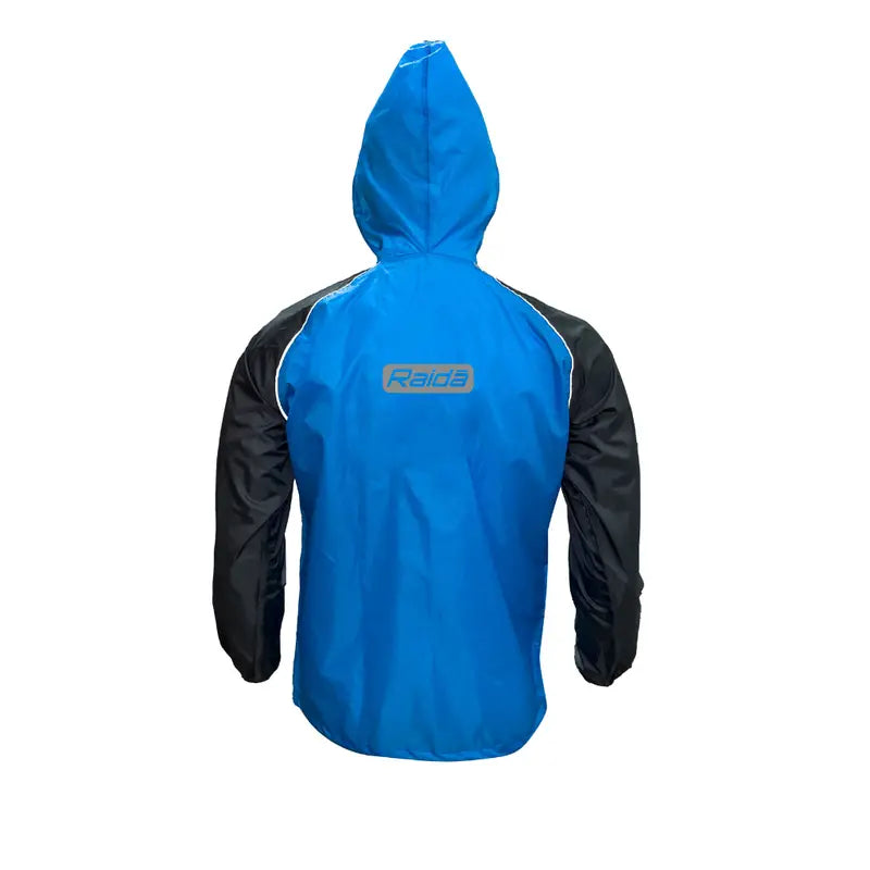 Raida Drymax Rain Jacket in Blue Color – 10K Waterproof Riding Raincoat With Reflective Piping, Best Raincoat for Bike Riders in India, Best Rain Jacket in India for Monosoon, Long touring, road trips, Best Rain Jacket Performance Layer for Riders