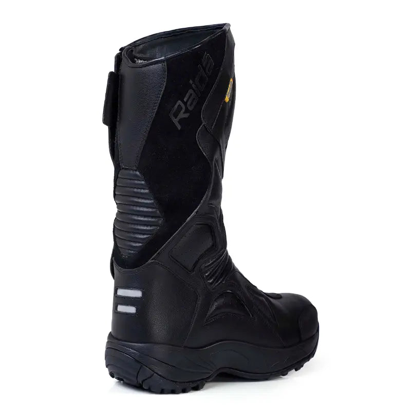 Raida Explorer Riding Boots in Black Color – Waterproof, ISI-Certified Adventure Touring Boots, Best Waterproof Boots for Bike Riders, Best Riding Boots  in India for Road Trips on Indian Roads, Best Boots for Long Touring and Monsoon and Rainy season