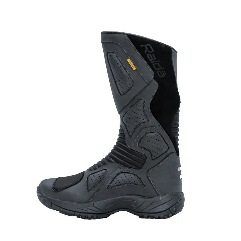 Raida Explorer Riding Boots in Grey Color – Waterproof, ISI-Certified Adventure Touring Boots, Best Waterproof Boots for Bike Riders, Best Riding Boots  in India for Road Trips on Indian Roads, Best Boots for Long Touring and Monsoon and Rainy season