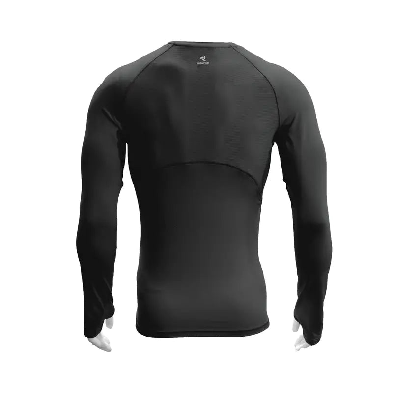Raida High Performance Base Layer (Upper) in Black Color – Breathable, Anti-Odor Compression Shirt For Riders & Athletes, Inner wear for bike riders, Best Base layer for riders in India, top layer inners for long touring, road trips.